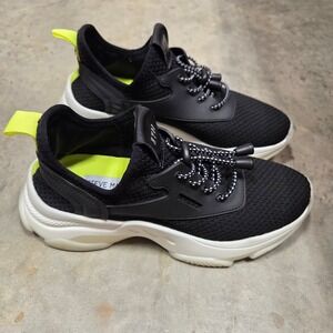 Steve Madden NY90 Black Mesh Chunky Sole Athletic Sneakers Women's Size 6